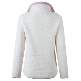 New Fashion Women Winter Sweatshirt Velvet High Collar Long Sleeve Zipper Warm Pullover Casual Tops
