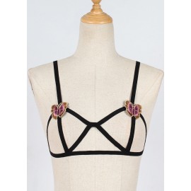 Women Lingerie Bandage Bra  Embroidery Bustier Bralette Elastic Cage Erotic  Camis Vest
