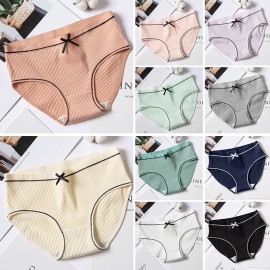 Sexy Women Cotton Panties Underwear Soft Briefs Underpants Ultra-Thin Breathable Mid Rise Thread Panties
