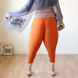 Fashion Women Fried Chicken Loose Fancy Drumstick Pants Elastic Waist Oversize Funny Harem Pants Orange