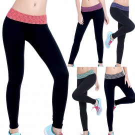 Fashion Women Yoga Pants High Elastic Eyelet Mesh Sports Running Fitness Long Trousers Slim Leggings