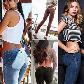 New Sexy Women Hip Push Up Pencil Pants Low Waist Denim Jeans Stretch Fitness Tight Trousers Skinny Leggings