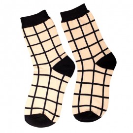 Winter Women Girls Cotton Socks Striped Plaid Checked Print Soft Warm Hosiery 1#/2#/3#